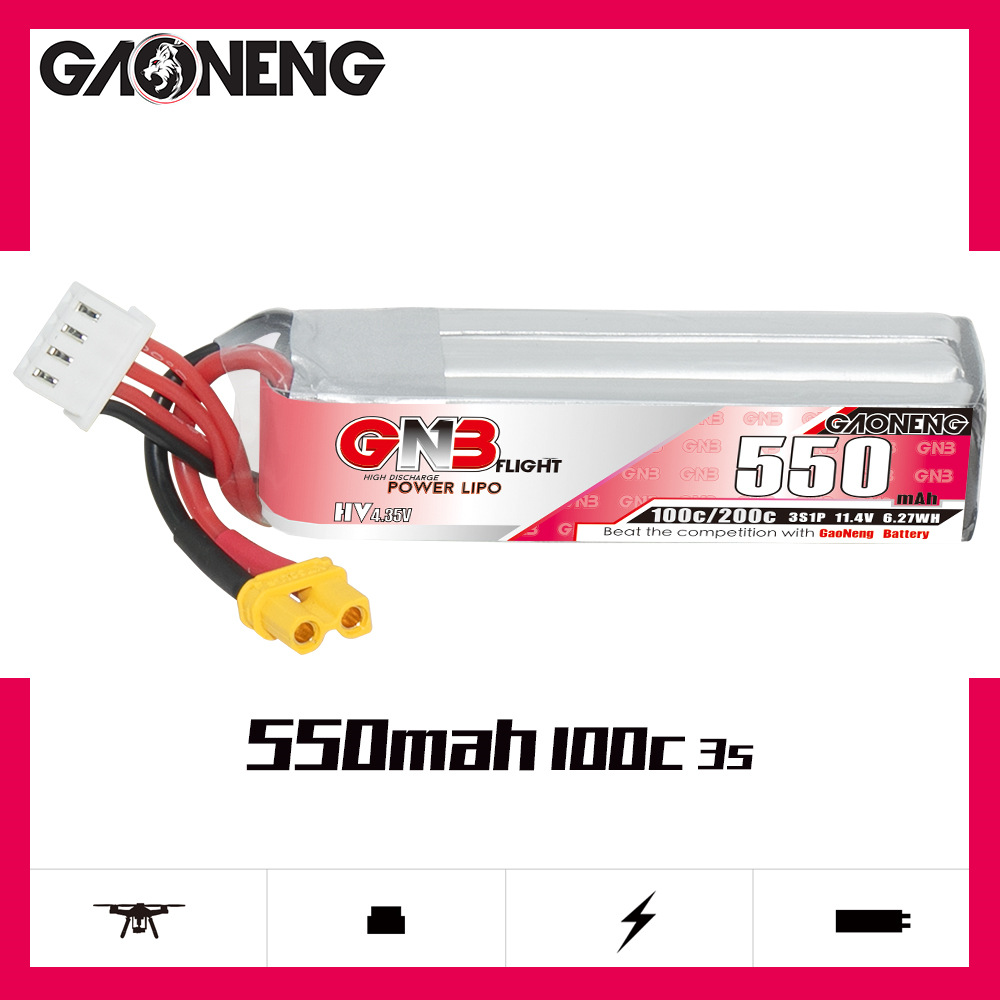 GNB HV 11.4V 550MAh 100C/200C  - Rc Helicopter Parts ulasan dan harga